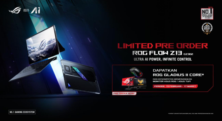 Pemesanan Awal Asus ROG Flow Z13 (2025) Dengan Hadiah Monitor Gaming